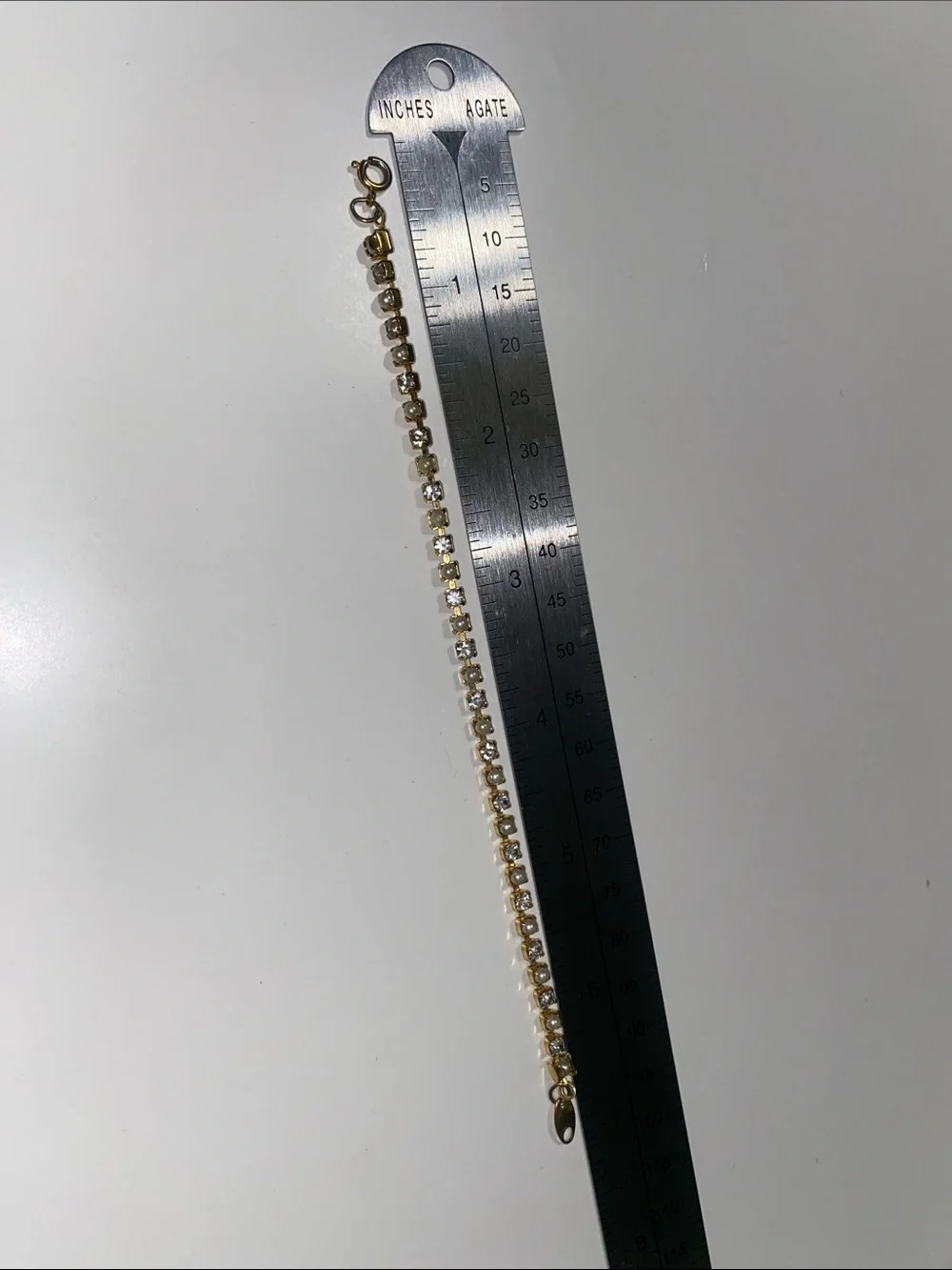 Avon Gold Tennis Bracelet Pearl Style Delicate